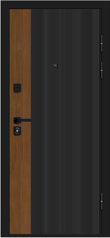 Товар Дверь Браво Optim Z-2 Вертикаль Муар черный-Грецкий Орех/Белый DIS007399