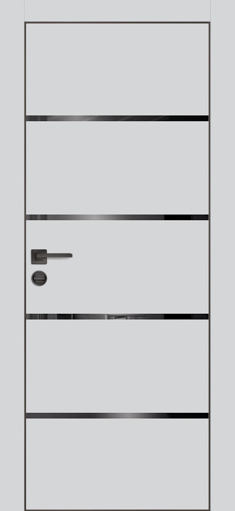 Фото Межкомнатная дверь PX-17 черная кромка с 4-х ст. Сапфир матовый