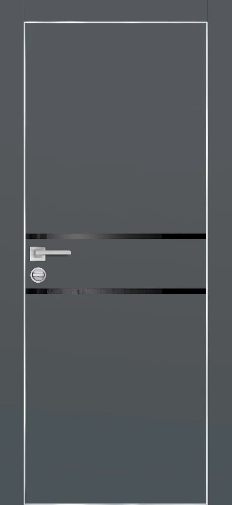 Фото Межкомнатная дверь PX-18 AL кромка с 4-х ст. Графит матовый