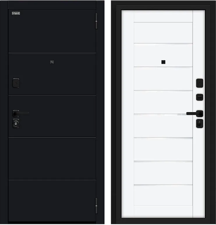 Фото Дверь Браво Прайм/SBlack-Black Shell/White Silk DIS007436